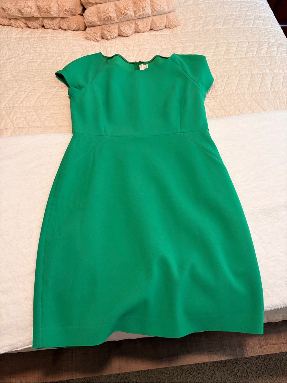 J. Crew Factory Emerald Green Cap-Sleeve Sheath Dress